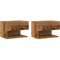 vidaXL Tables de chevet murales 2 pcs vieux bois