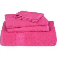 vidaXL Serviettes de toilette 4 pièces FROGN Rose 30 x 30 cm 100 % coton