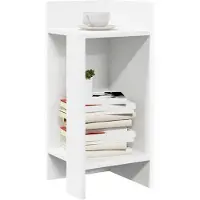 vidaXL Tables d'appoint 2 pcs avec étagère blanc 25,5x27x60 cm