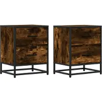 vidaXL Tables de chevet 2 pcs chêne fumé 40x31x50 cm bois ingénierie