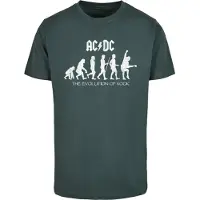 Merchcode T-Shirt 'ACDC - Evolution Of Rock' vert foncé / blanc