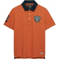 Superdry pour homme. M1110469A Polo Vintage Pique Rugby orange (L), Casuel, Coton, Manche courte
