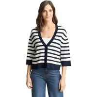 Tom Tailor Cardigan bleu nuit / blanc