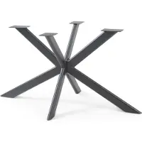 En.casa Piètement de table « Svallersun » en acier à profil ovale plat 140 x 78 x 71,5 cm Noir