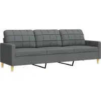 vidaXL Ensemble de canapés 4 pièces avec pouf Tissu gris foncé