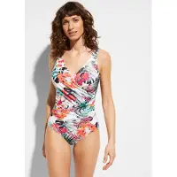 Bonprix Maillot 1 pièce sculptant effet croisé, maintien modéré