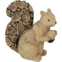 J-Line Écureuil imitation bois Polyresin Naturel Small