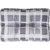 vidaXL Coussin de palette motif à carreaux gris 60x40x12 cm tissu