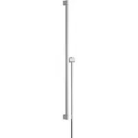 Hansgrohe Unica, barre de douche et douchette manuelle Puro, 90 cm, avec support de douchette manuelle à glissement facile et flexible de douche Isiflex, 160 cm, chromé