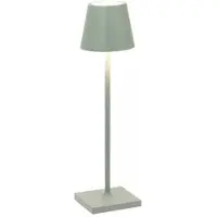 Zafferano Lampe De Table Led Poldina Pro Micro Salvia, Rechargeable Et Dimmable Avec Une Autonomie Allant Jusqu'À 12 Heures