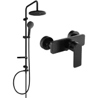 Mexen Erik set de douche extérieur avec pomme de douche et mitigeur Cetus, noir - 744340205-70