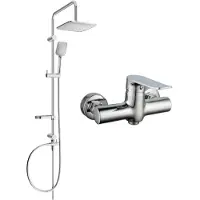 Mexen Sven ensemble de douche en saillie avec pomme de douche et robinet de douche Pecos, chrome - 72740262-00