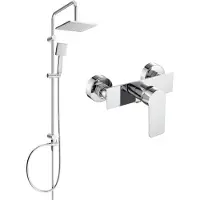 Mexen Tord ensemble de douche en saillie avec pommeau de douche et robinet de douche Alfa, chrome - 745740200-00