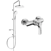 Mexen Erik ensemble de douche apparent avec pomme de douche et robinet de douche Sabre, chromé - 72140205-00