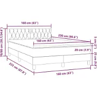 vidaXL Sommier à lattes de lit et matelas vert foncé 160x220cm velours