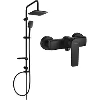 Mexen Ensemble de douche apparent Sven avec pomme de douche et mitigeur Lynx, noir - 745940262-70