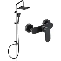 Mexen Ensemble de douche apparente Tord avec pomme de douche et mitigeur Milo, noir - 71340200-70