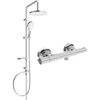 Mexen Set de douche extérieur Erik avec pomme de douche et robinet thermostatique Slim, chrome - 77105205-00