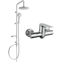 Mexen Carl ensemble de douche en surface avec pommeau de pluie et robinet de douche Pecos, chrome - 72740240-00