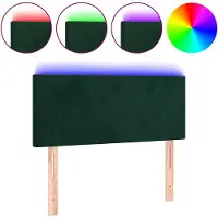 vidaXL LED Tête de lit vert foncé 90x5x78/88 cm velours