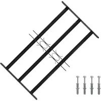 vidaXL Grille de fenêtre 75,5 x 45 cm, acier thermolaqué noir