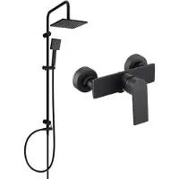 Mexen Tord ensemble de douche en saillie avec pommeau de douche et mitigeur Alexa, noir - 71240200-70