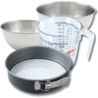 Zenker Set de 5 ustensiles de pâtisserie moule à gâteaux bol spatule et verre doseur Energy