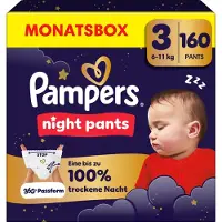 Pampers Night Pants (Taille 3, Pack mensuel, 160 pcs)