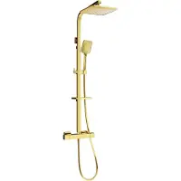 Mexen CQ62 ensemble de douche apparent avec pomme de douche et robinet thermostatique, doré - 772506295-50