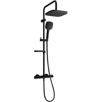 Mexen KX33 ensemble de douche en saillie avec douche de tête et robinet thermostatique, noir - 771503391-70