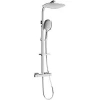 Mexen CQ22 ensemble de douche mural avec pommeau et robinet thermostatique, chrome - 772502295-00