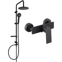 Mexen Carl ensemble de douche apparent avec pommeau et robinet de douche Alexa, noir - 71240240-70