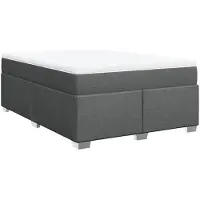 vidaXL Lit boxspring avec matelas gris foncé 140x190 cm Tissu