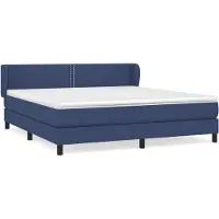 vidaXL Lit boxspring avec matelas bleu 180x200 cm Tissu