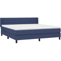 vidaXL Lit boxspring avec matelas bleu 160x200 cm Tissu