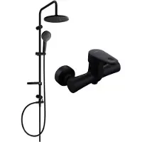 Mexen Erik ensemble de douche encastré avec douche de tête et robinetterie Kama, noir - 72540205-70