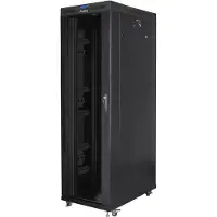 Lanberg 19" Stand Rack Installation Cabinet 42U 800x1200 black LCD glass door (flat pack)
