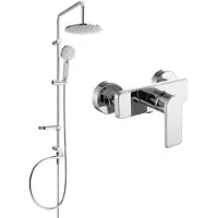 Mexen Carl ensemble de douche apparent avec pomme de douche et mitigeur Cetus, chrome - 744340240-00
