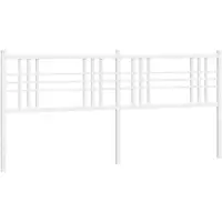 vidaXL Tête de lit de rechange en métal blanc 200 cm