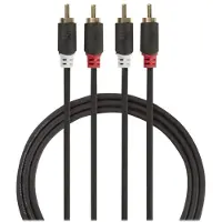 Nedis Câble Audio Stéréo Cabw24200at30 2x Rca M-2x Rca M Plaqué Or 3 M