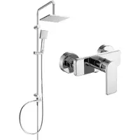 Mexen Tord ensemble de douche en surface avec pomme de douche et mitigeur Cetus, chrome - 744340200-00