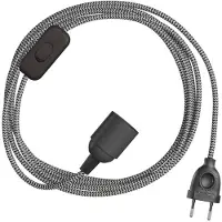 Creative Cables Kit Câble Snakebis Zig-zag E27 Avec Douille. Cordon En Tissu Zigzag Et Prise à 2 Broches 3 M