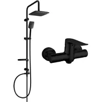 Mexen Sven ensemble de douche extérieur avec douche de tête et robinet de douche Pecos, noir - 72740262-70