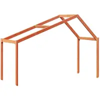 vidaXL Toit pour lit d'enfant brun cireux 203x95,5x142cm Pin massif