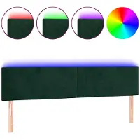 vidaXL Tête de lit LED vert foncé 160x5x78/88 cm velours