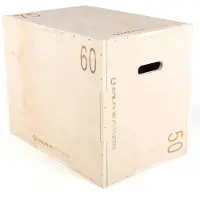Olive Wood Adjustable Plyometric Box Argenté 60 x 50 x 75 cm