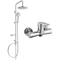 Mexen Carl ensemble de douche en saillie avec pommeau de douche et robinet de douche Kama, chrome - 72540240-00