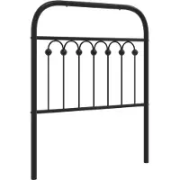 vidaXL Tête de lit de rechange en métal noir 75 cm