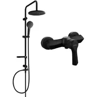 Mexen Erik ensemble de douche en saillie avec pomme de douche et mitigeur Sabre, noir - 72140205-70
