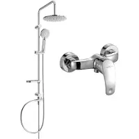 Mexen Ensemble de douche mural avec pomme de douche et robinet de douche Fabia, chrome - 746540240-00